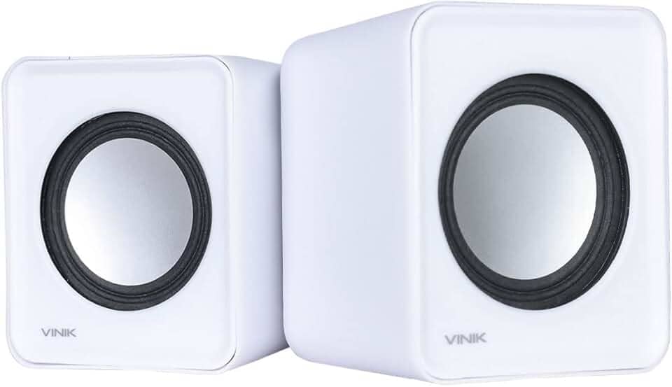 CAIXA DE SOM 2.0 USB 5V 2X 1W COM CONTROLADOR DE VOLUME BRANCA – VS-01B – VINIK