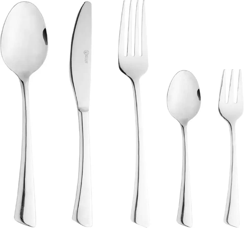 WOLFF - Faqueiro de Aço Inox Verona 30 Peças - Jogos de Talheres - Mesa Posta