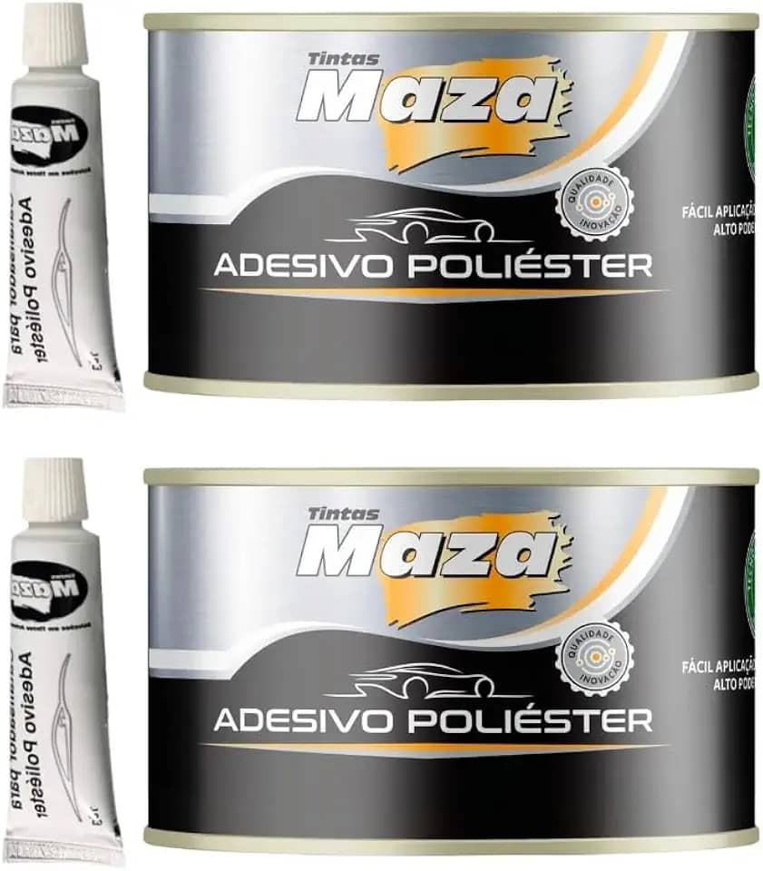 Kit 2 Massa Automotiva Poliester 750g Premium Com Catalisador Maza