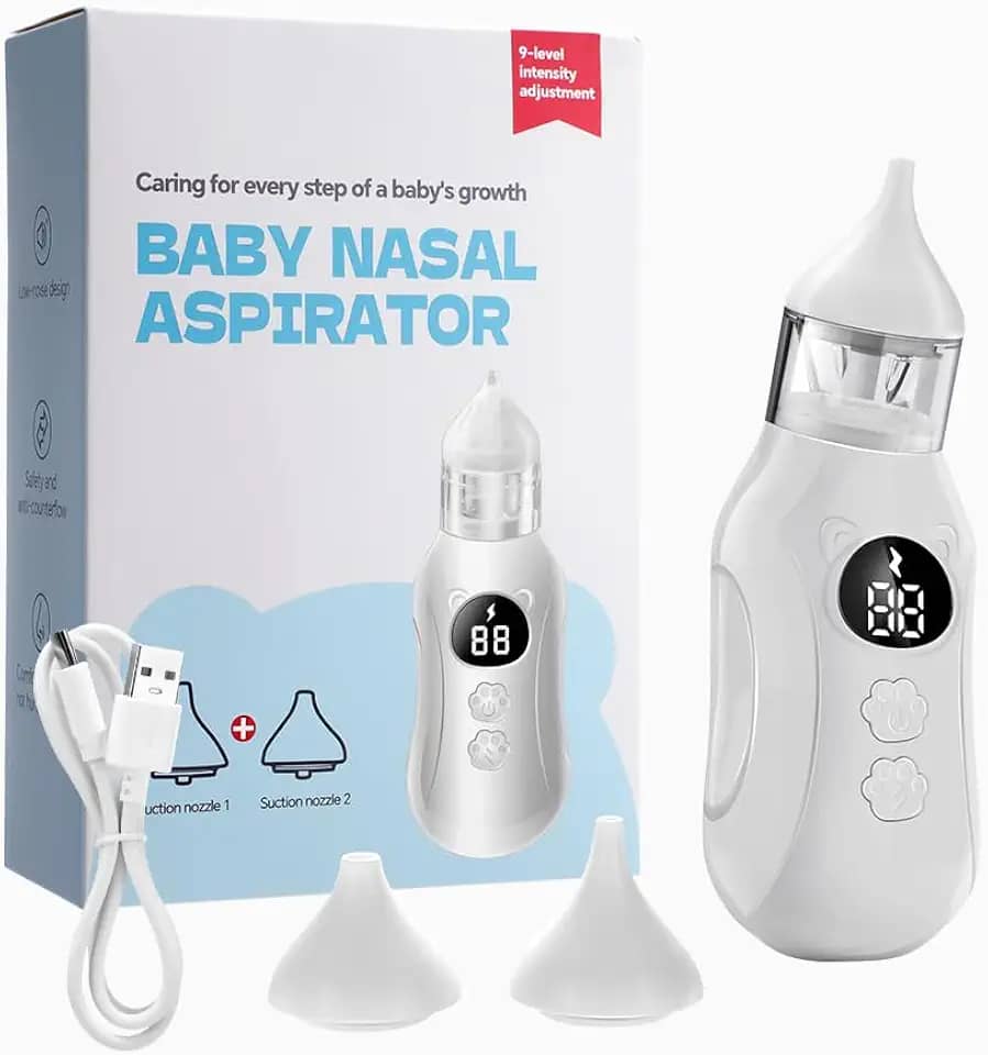 Aspirador Nasal ,Alívio Suave e Imediato para o Narizinho do Seu Bebê: Aspirador Nasal Elétrico Premium