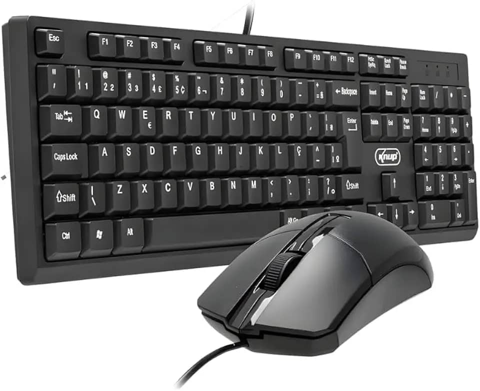 Kit Teclado E Mouse Com Fio USB Escritorio KNUP