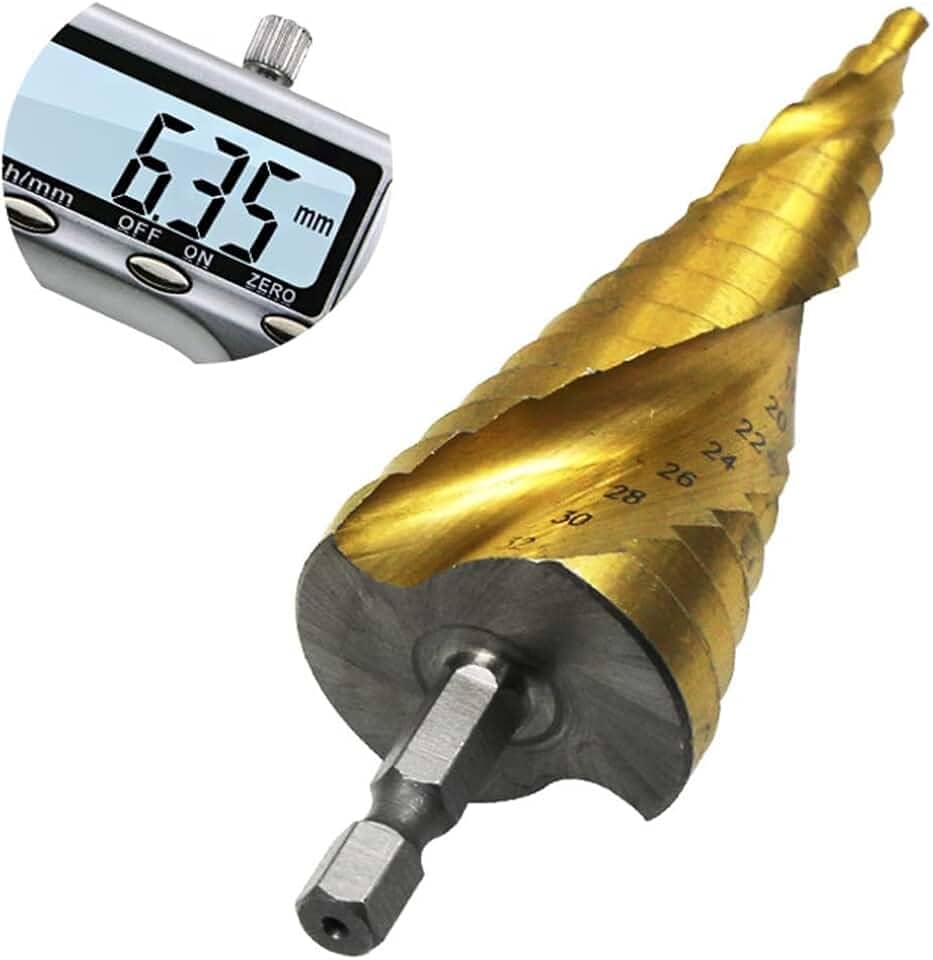 Broca Escalonada Lorben Espiral Profissional de 4 à 32 mm Aço Rápido Titânio