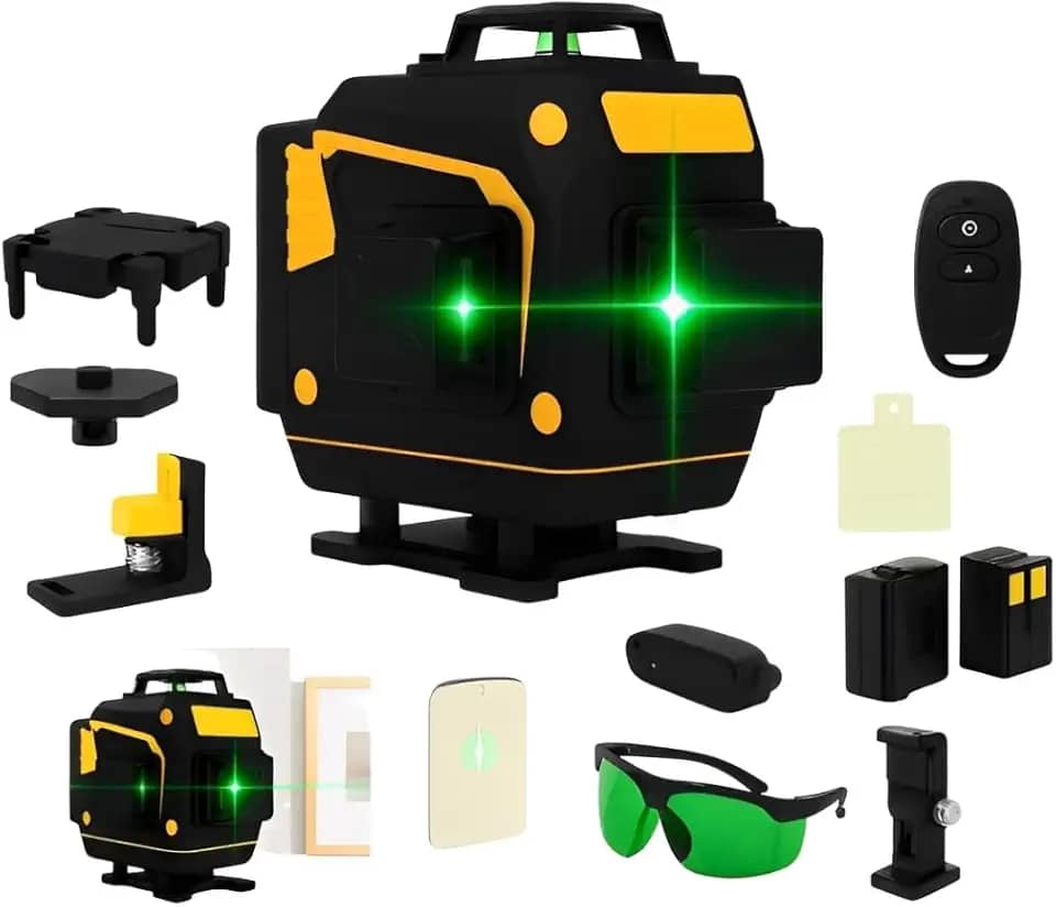 Nível A Laser 12 Linhas 3D Verde Profissional Versão 2025