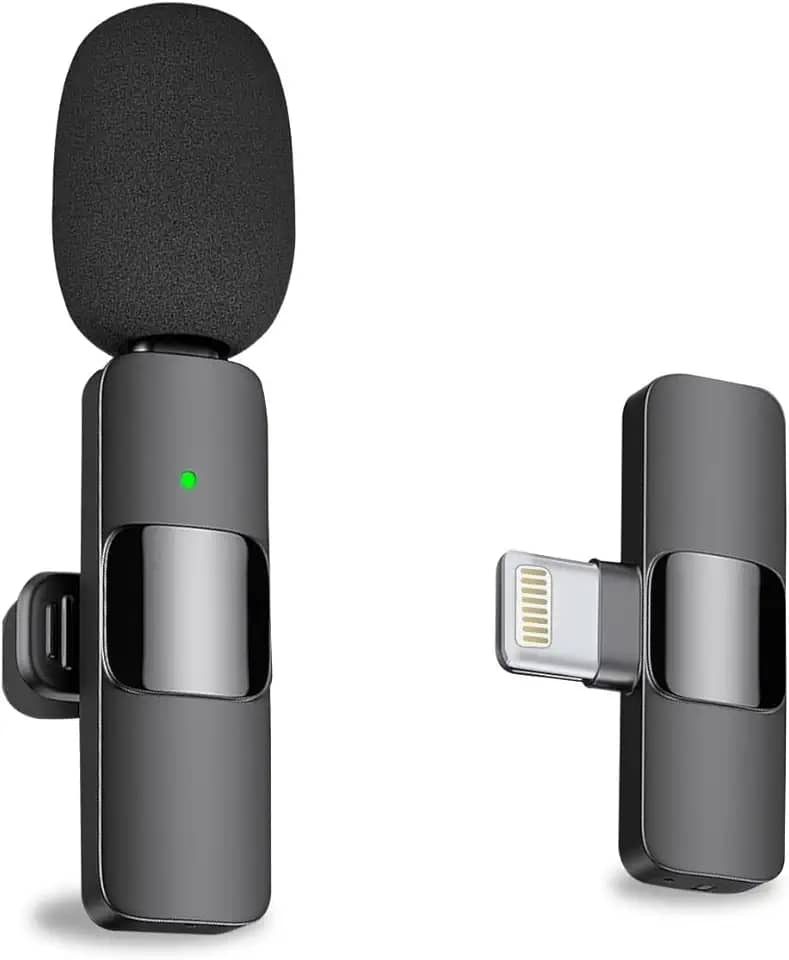 MAYBESTA — minimicrofone sem fio 2 em 1 para iPhone, iPad, celular Android com Bluetooth para gravação de vídeo, USB-C, para YouTube, Tiktok, podcasts, vlogs