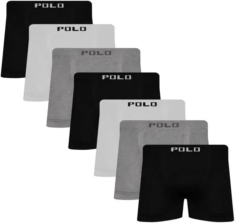 Kit 7 Cuecas Boxer Box Polo Star Microfibra Sortida
