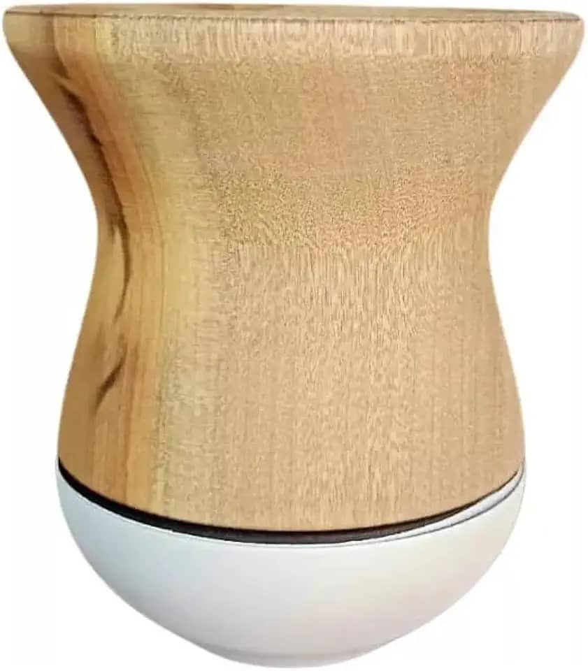 Cuia Chimarrão De Madeira Imbuia Bicolor Cor Creme Fosca Natural Acabamento Incrível