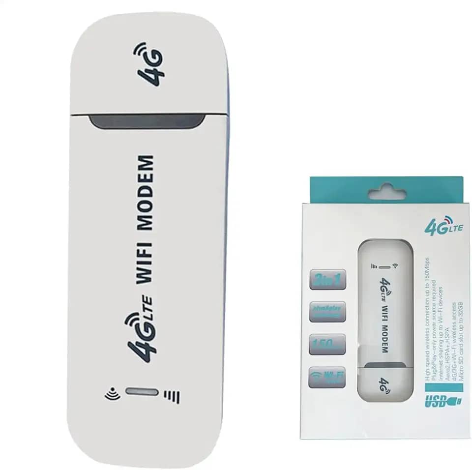 Athenix Roteador WiFi Portátil 4G LTE USB, Roteador de Rede Sem Fio, Ponto de Acesso Móvel USB de Bolso Com Slot para Cartão SIM, Adaptador de Rede USB, até 10 Dispositivos WiFi