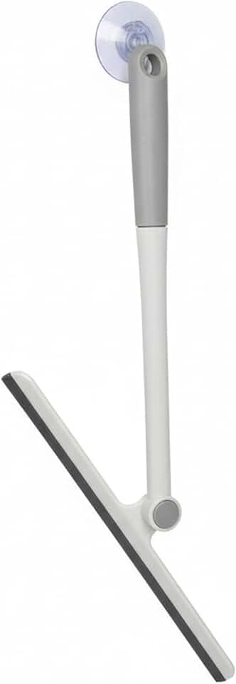 Rodo Multiuso Silicone Cabo Articulado 360° Box, Vidro e Azulejos + Gancho Ventosa Transparente Sem Furos | Banheiro seco em segundos – Kit 2 em 1