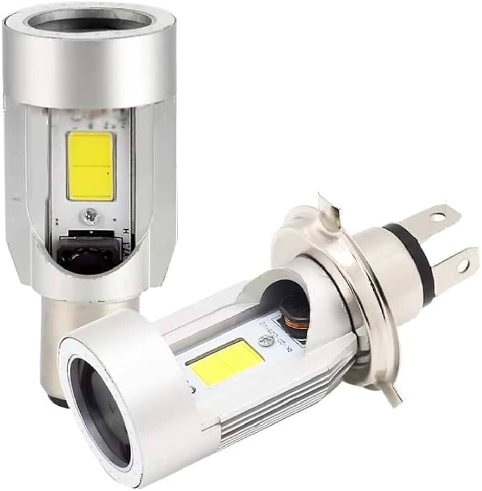 Lâmpada LED H4 30W 3200 Lumens com Cooler – 6000K Branco Frio – DUAL Farol Alto e Baixo – Compatível com Motos e Carros (Soquete H4)