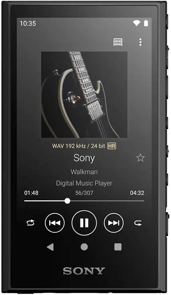 Sony Leitor de música digital portátil NW-A306 Walkman de 32 GB de alta resolução com Android, bateria de até 36 horas, Wi-Fi, Bluetooth e USB tipo C – Preto NW-A306/B, preto