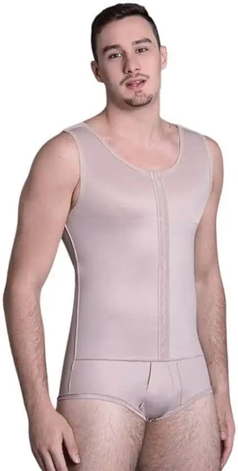 Cinta Modeladora Masculina Pós Cirurgia Plástica e Abdominoplástia de Alta Compressão 60606 New Form (GG, Bege)