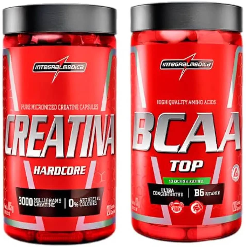 Combo Creatina 120 Caps + BCAA Top 120 Caps – Ganho de Massa e Recuperação Muscular