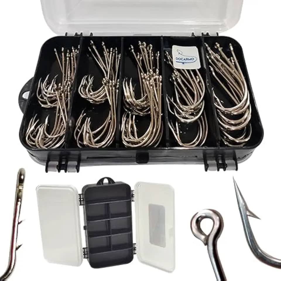 Estojo Anzol Marine Grande Espinhel com 80 Unidades Tucunaré