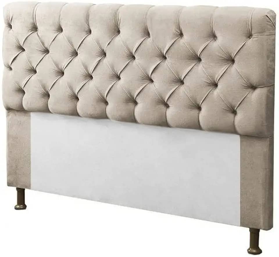 Cabeceira para Cama Box Queen 160cm Mirage c/Capitonê Suede Bege - Dl Decor