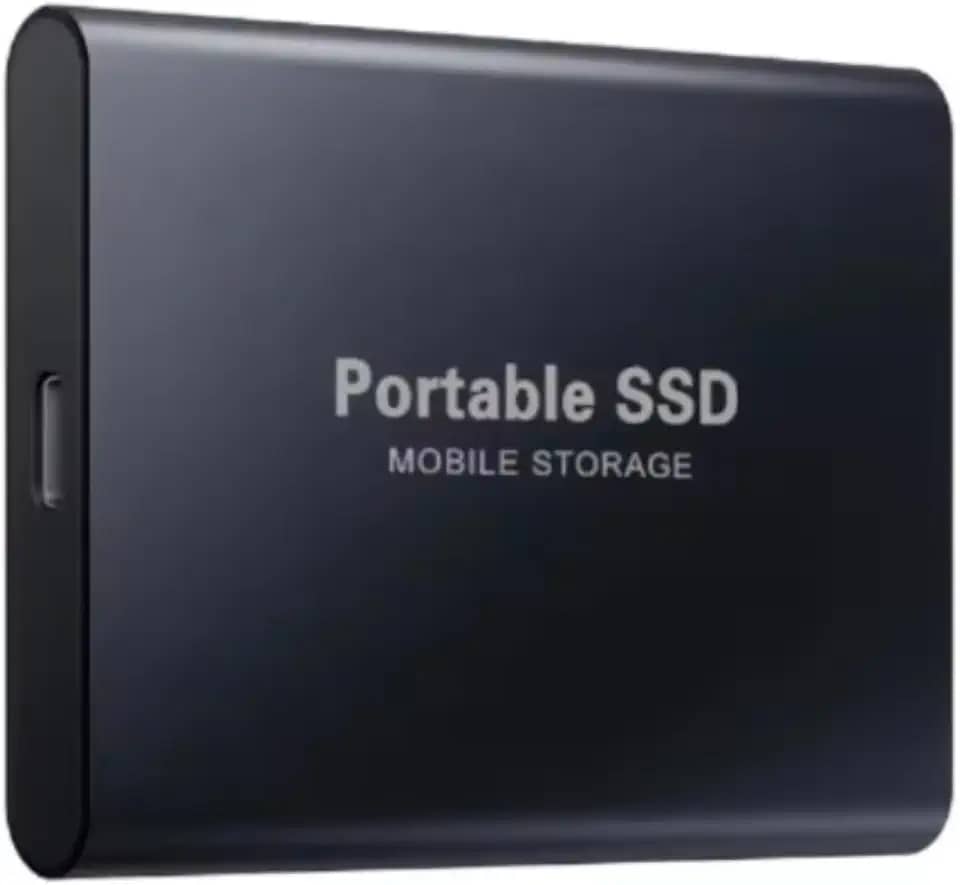 1 TB - Disco de Memória Flash SSD Portátil para Laptop, Desktop, Celular, TV e outros. Tipo-C USB 3.1, SSD Externo M.2 de Alta Velocidade, Disponível em Capacidades 500 GB a 256 TB (Preto, 1, TB)