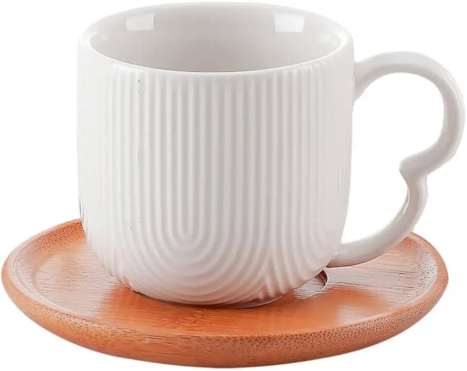 Haüskraf - Xícara para café com pires de cerâmica Oasis 90ml 4 peças