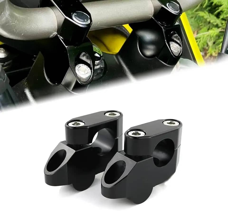 Xitomer guidão de motocicleta de 22 mm para motocicleta ATV Dirt Bike Motocross com braçadeiras, adequado para Honda Grom MSX125/CRF250L, Kawasaki KLR650/ Z125, Suzuki DRZ 400/S, Yamaha FZ1/ FZ8/ FZ16 TT-R230 (preto)