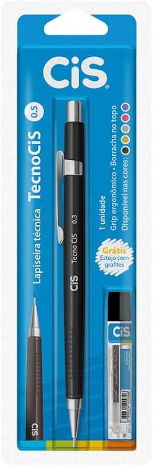 Lapiseira Técnica 0.5mm + Grafite, CiS, TecnoCis, 250.5001, Preto, 1 Unidade