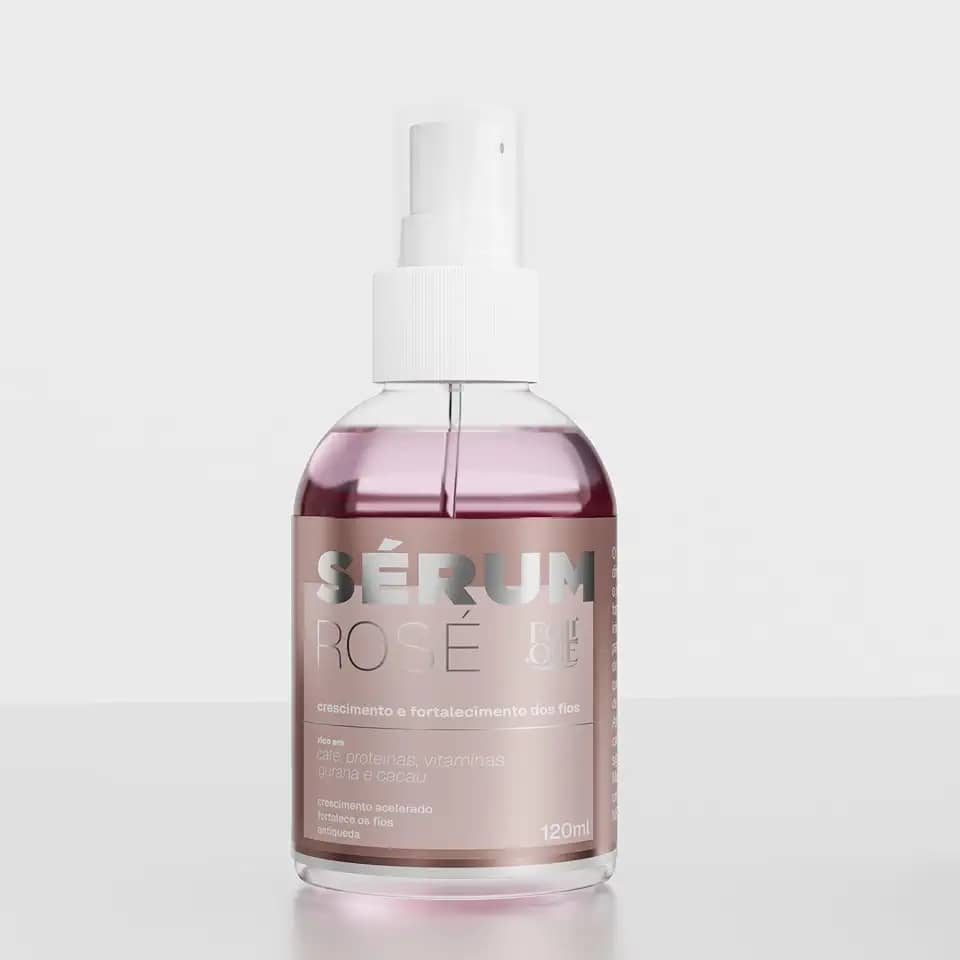 Serum Rosé Crescimento Capilar Crescer Cabelo Rapido e Forte Anti Queda (120ml)
