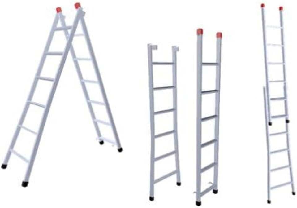 Escada Extensiva 3 Em 1 Ferro 8x14 Degraus 4,40m 120kg 210-NV