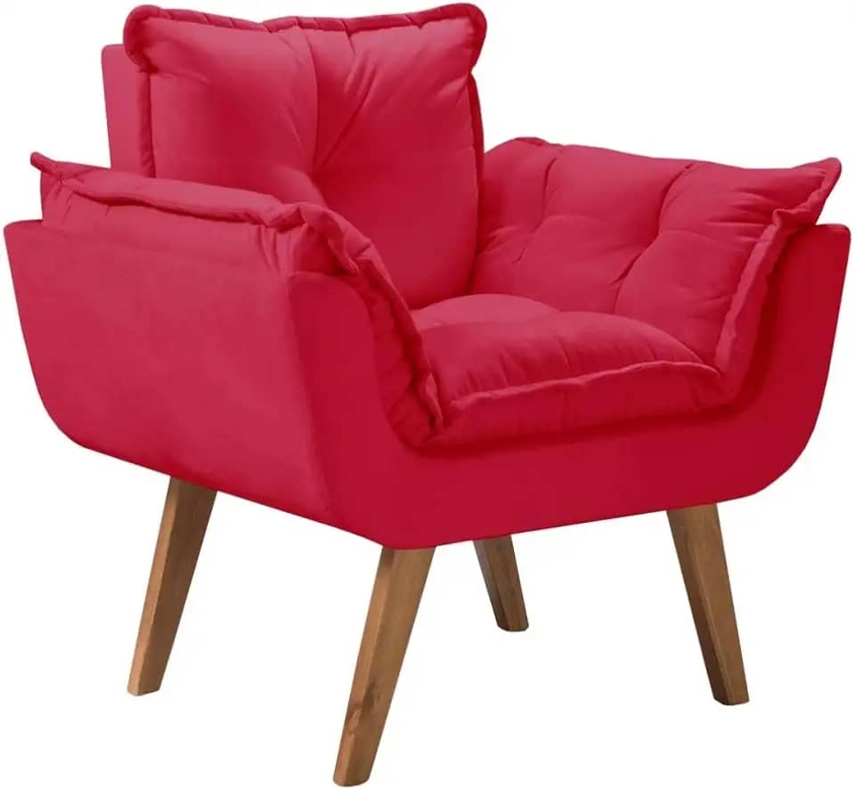 Poltrona Opala 01 Lugar Lisa AkiSalla Móveis (Vermelho)