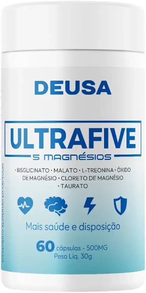 Magnésio Dimalato Quelato 5 Em 1 60 Caps