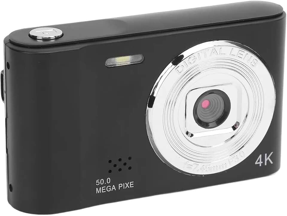 Câmera Digital 4K 50MP com Zoom 8× tela de 2,3'', Filmadora HD para Vídeo, Vlog e Fotografia | Autofoco, Tela LCD Flip, Sensor CMOS Compacta