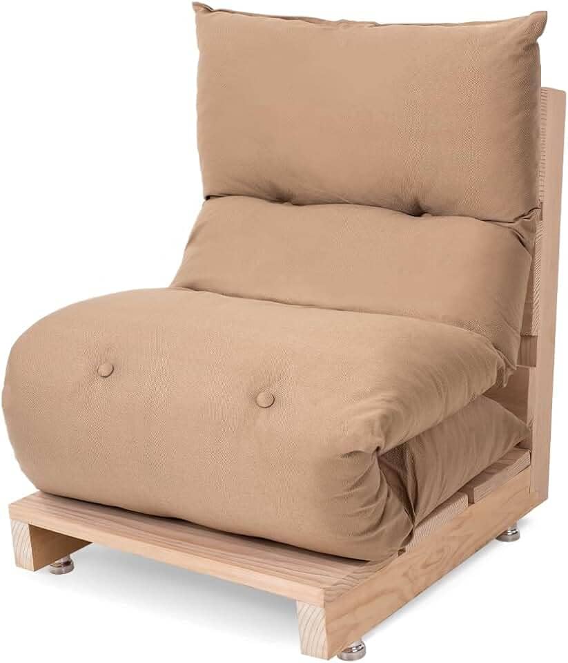 Futon de Espuma Almofada Dobrável Solteiro Bege 170x60cm - BF Colchões