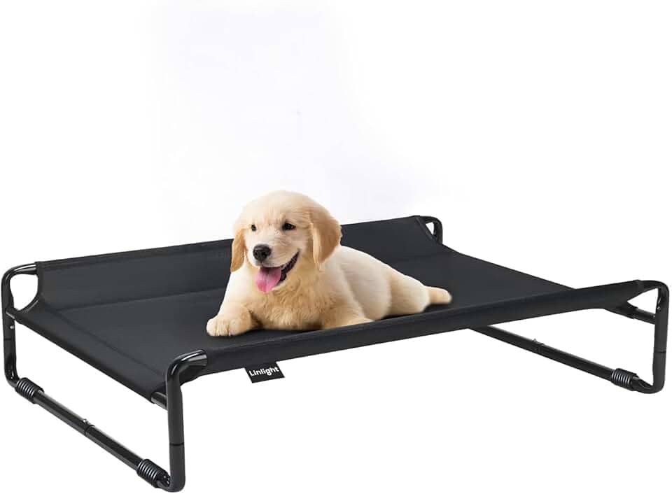 Cama Suspensa para Cachorros Pet Grande Antiderrapantes Respirável Preto G 90x65x21cm