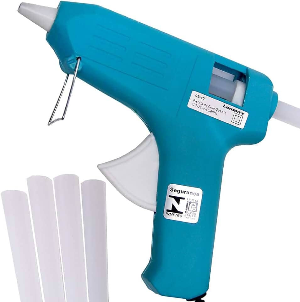 Pistola De Cola Quente de Uso Profissional 13W Lanmax + 2 Bastões 12mm