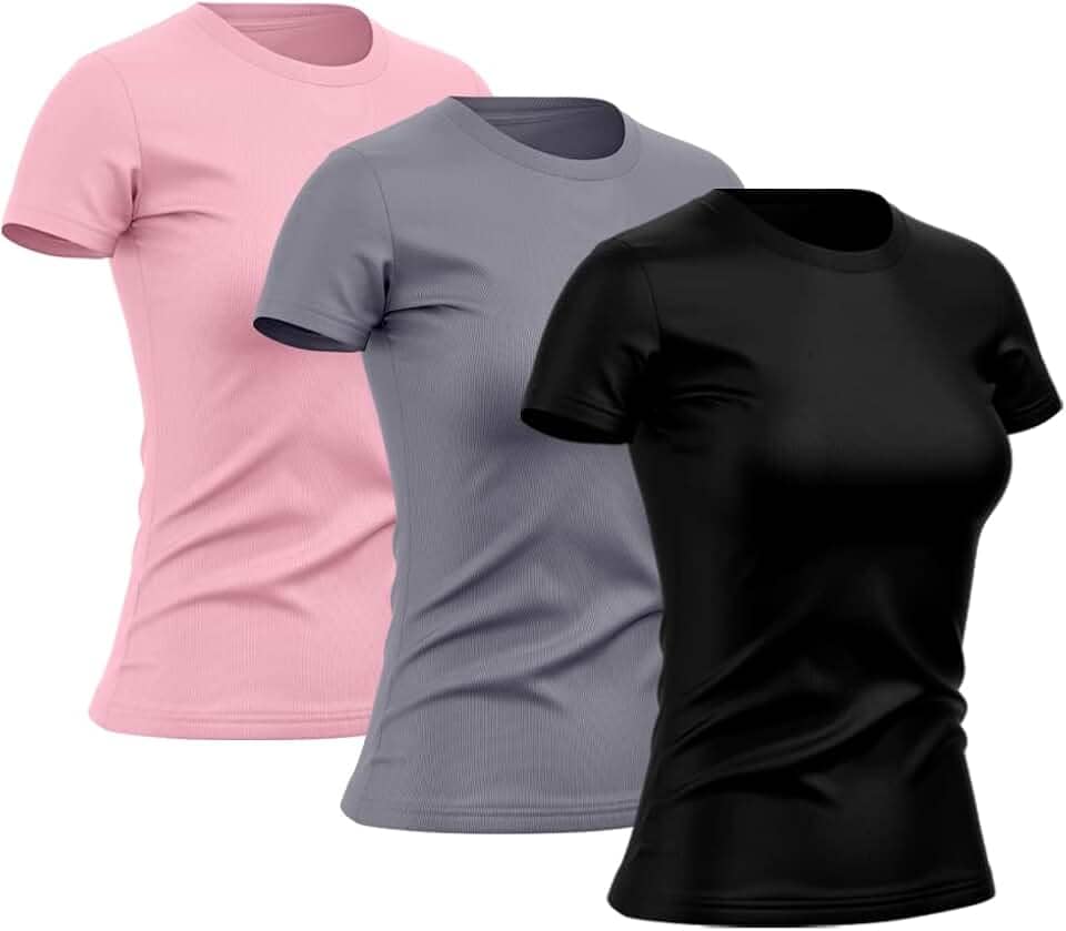 Kit 3 Camisetas Feminina Dry Básica Lisa Proteção Solar UV Térmica Camisa Blusa