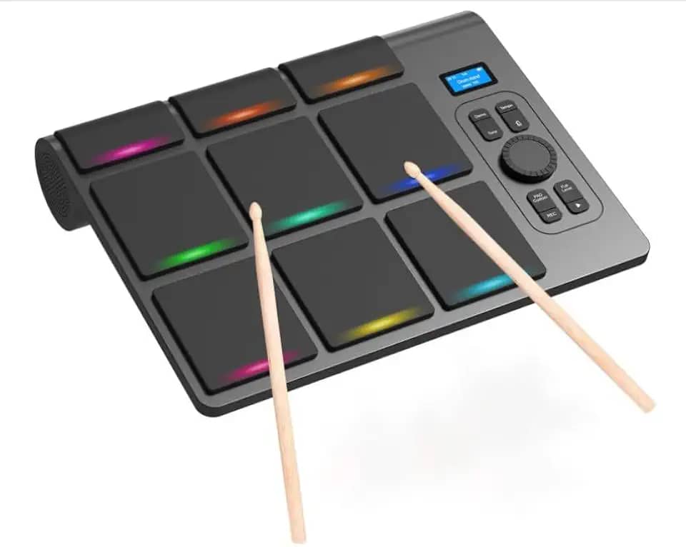 Bateria Eletronica, Bateria Instrumento, Pad Bateria, Bateria Eletronica Portatil, Sample Pad Percussão Multipad Portátil Elétrica
