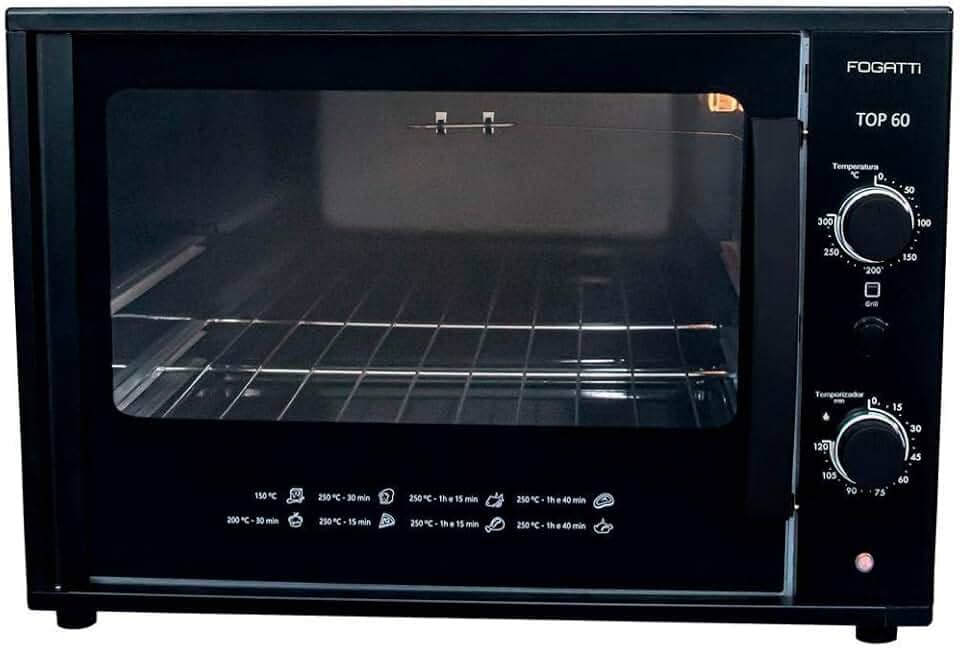 FORNO ELETRICO FOGATTI TOP 60 60L BLACK 220V