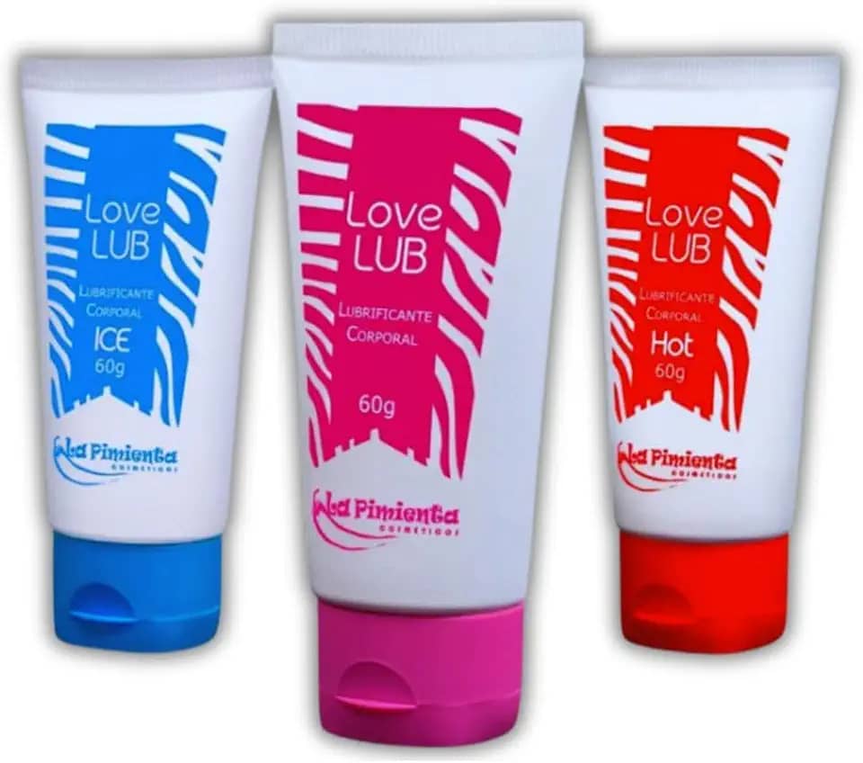 Kit com 3 Géis Lubrificantes Íntimos 60g Neutro Ice e Hot Uso Corporal Sensual Efeito Aquecedor e Refrescante Produto Adulto