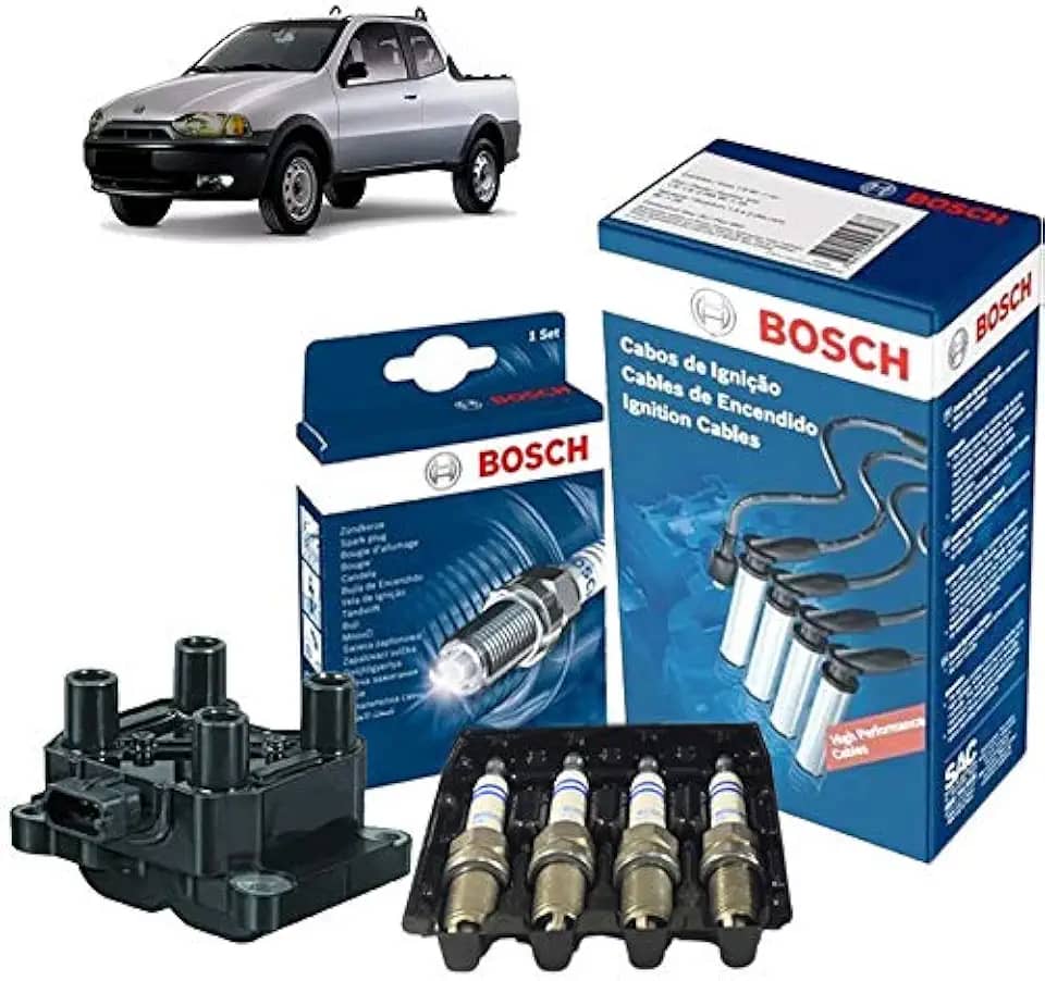 Kit Vela Cabo Bobina Strada G2 1.4 8v Fire 06 Flex Bosch