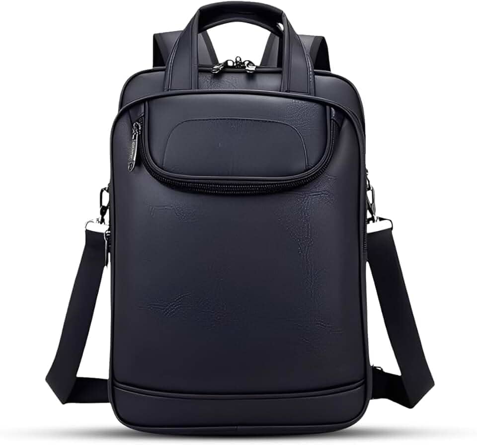 Mochila Couro Reforçada Executiva Grande Mochila para Notebook Trabalho Viagem Escola com Cabo de Aço Impermeável