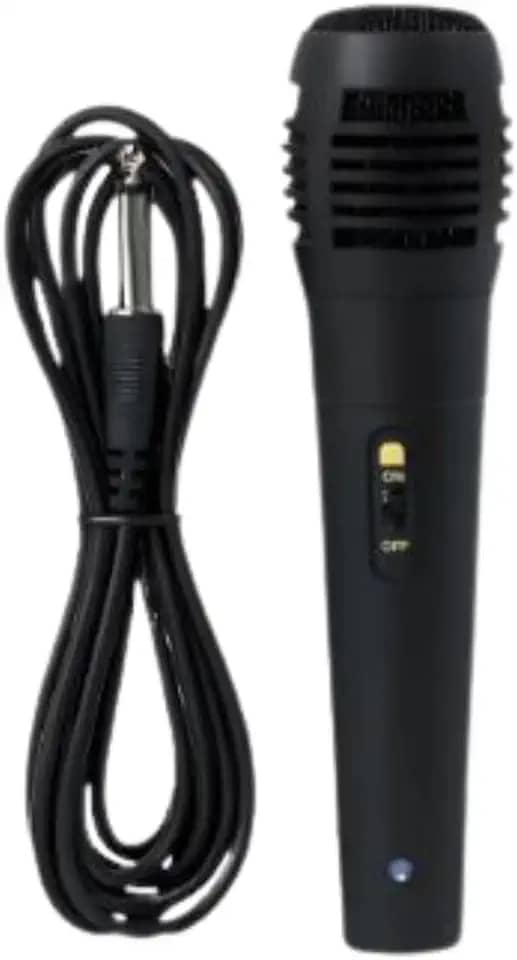 Microfone Dinâmico com Cabo de 3 Metros e Adaptador P10 – Alta Sensibilidade, Som Profissional e Redução de Ruídos – Ideal para Voz, Palestras e Karaokê