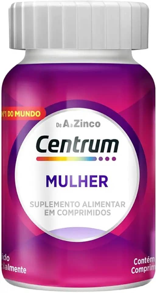 Centrum Mulher Multivitaminico Diário, com Magnésio, Vitamina D e Vitamina B12, 60 Comprimidos