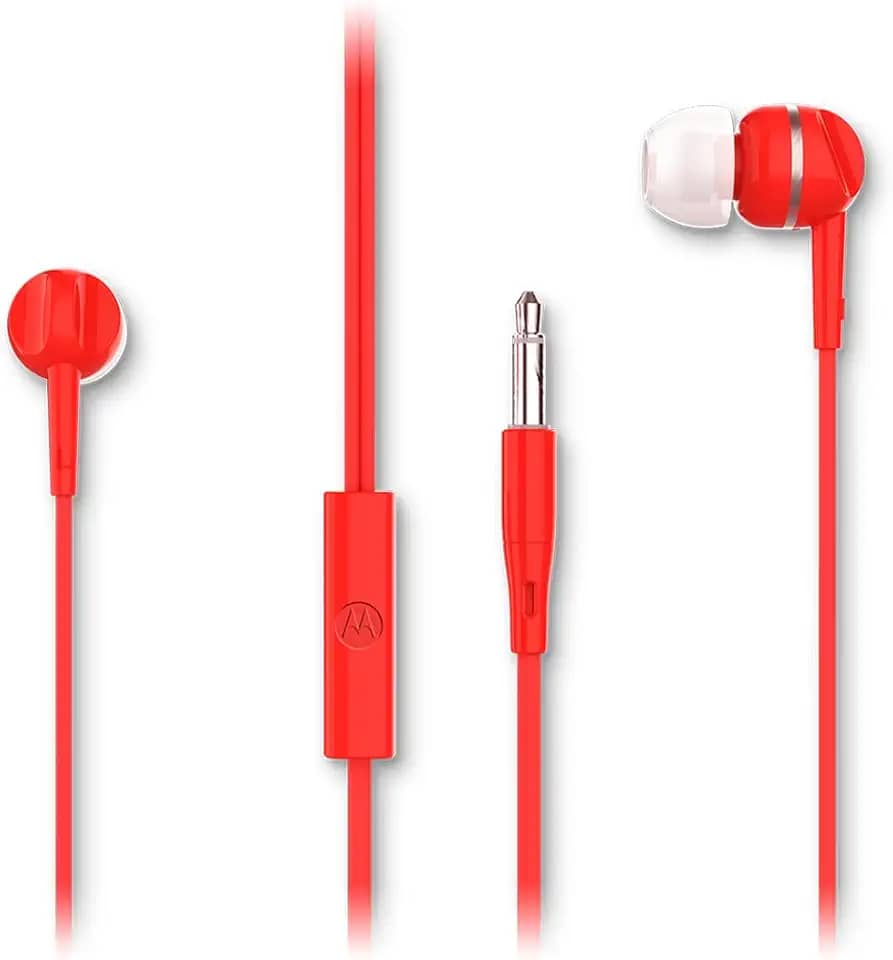 Motorola, Earbuds 105, Fone de Ouvido com Microfone, Vermelho
