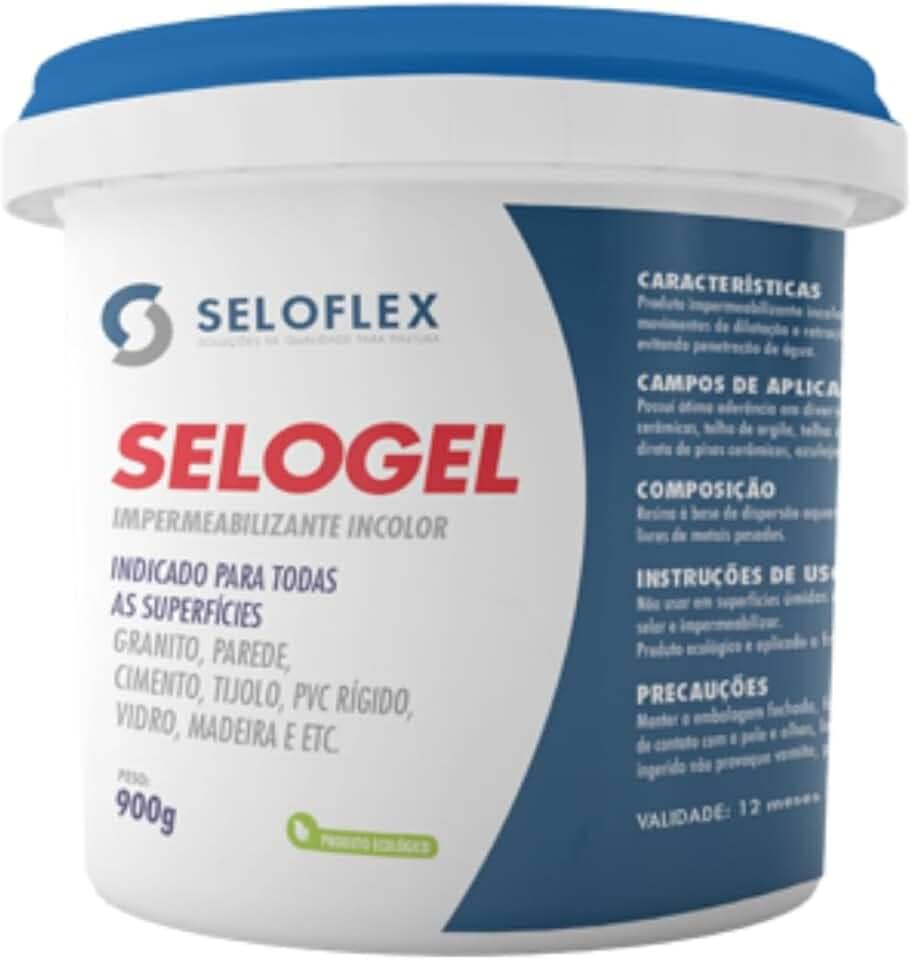 Resina Impermeabilizante Incolor Laje Telhado Piso Cimento Concreto Cerâmica Madeira Parede Selogel 900g Seloflex