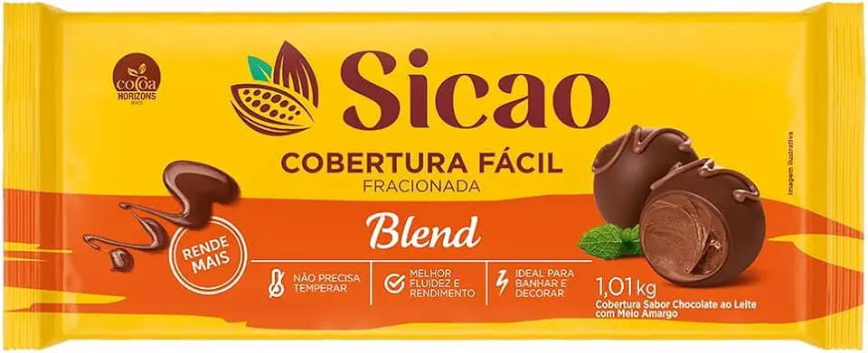 Cobertura Barra Fracionada Chocolate Blend Dia a Dia 1,01kg - Sicao
