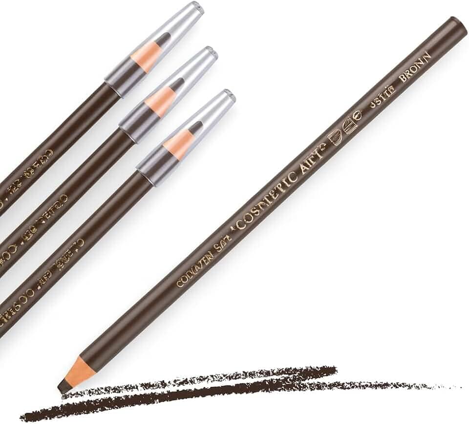 Lápis Dermatográfico Sobrancelhas Pele Desenho Cosmetic Art Cor Marrom n3 - Kit com 3 unidades