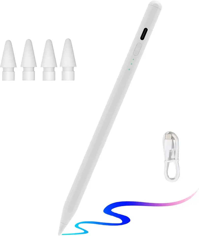 Caneta Stylus para iPad 10ª 9ª geração, iPad Pencil com carga total de 15 minutos, compatível com Apple iPad 6-10th 2018-2023, Pro 11/12.9 polegadas, iPad Mini 5/6ª geração, iPad Air 3/4/5ª versão