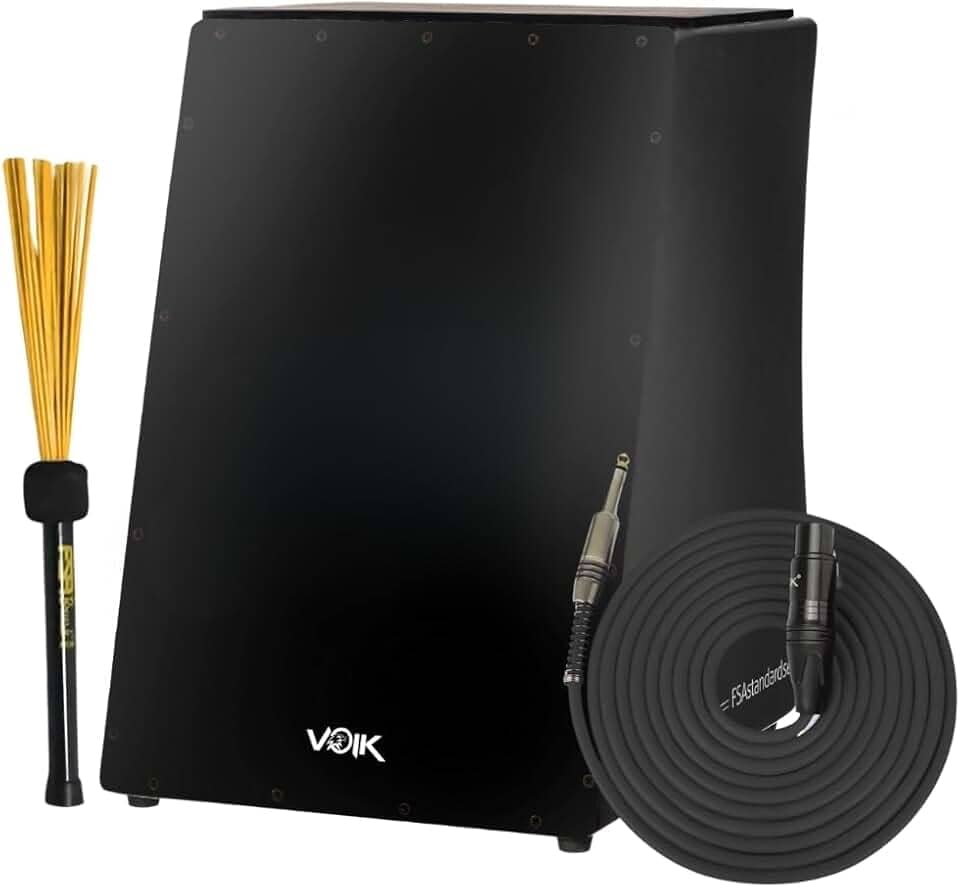 Cajon Elétrico Preto Com Vassourinha Standard C80 Voik By FSA (BK STD)