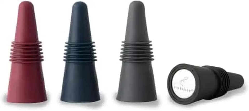 Rolha para garrafas Rabbit W6121, cores variadas, kit com 4