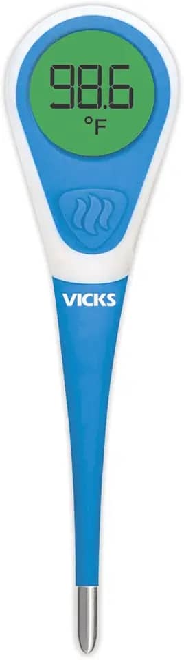 Vicks Termômetro digital ComfortFlex – Leituras precisas e codificadas por cores em 8 segundos – Termômetro digital para uso oral, retal ou embaixo do braço