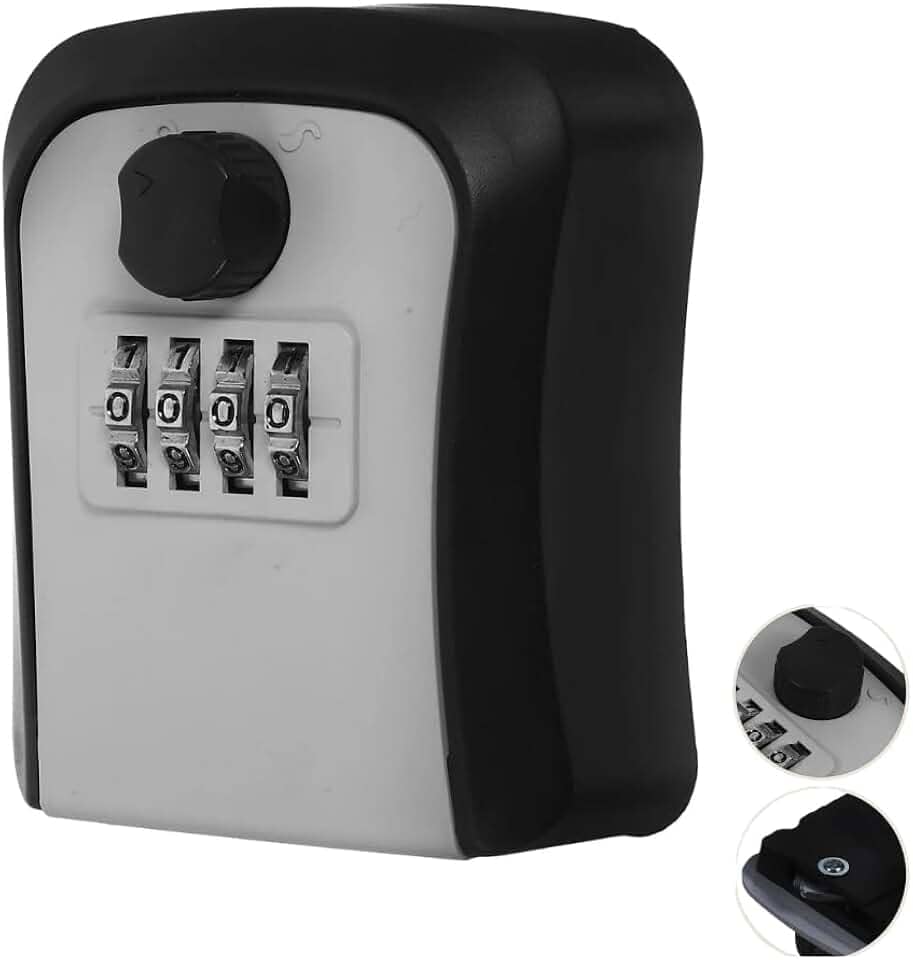 Caixa de Chaves com Senha | Cofre Porta Chaves de Parede com Cadeado de Combinação 4 Dígitos | Cofre Seguro para Casa, Escritório, Airbnb e Corretores de Imóveis