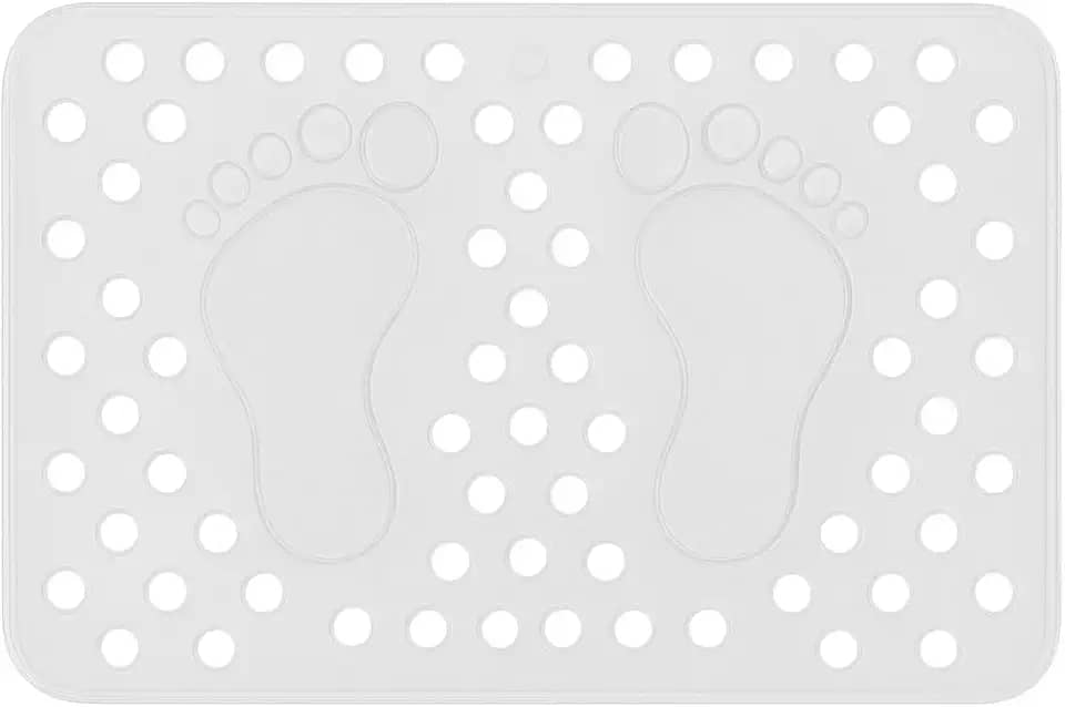 Tapete de Banheiro Retangular com Ventosa - Tapete para Box, não deixa Escorregar - Tapete de PVC Antiderrapante p/Piso