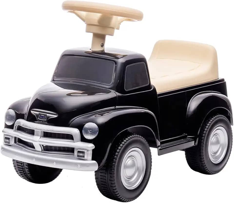 Chevrolet 3100 Pé No Chão Carro Infantil Preto Brinquedo De Passeio Resistente E Seguro Para Crianças Miniatura Clássica Para Diversão