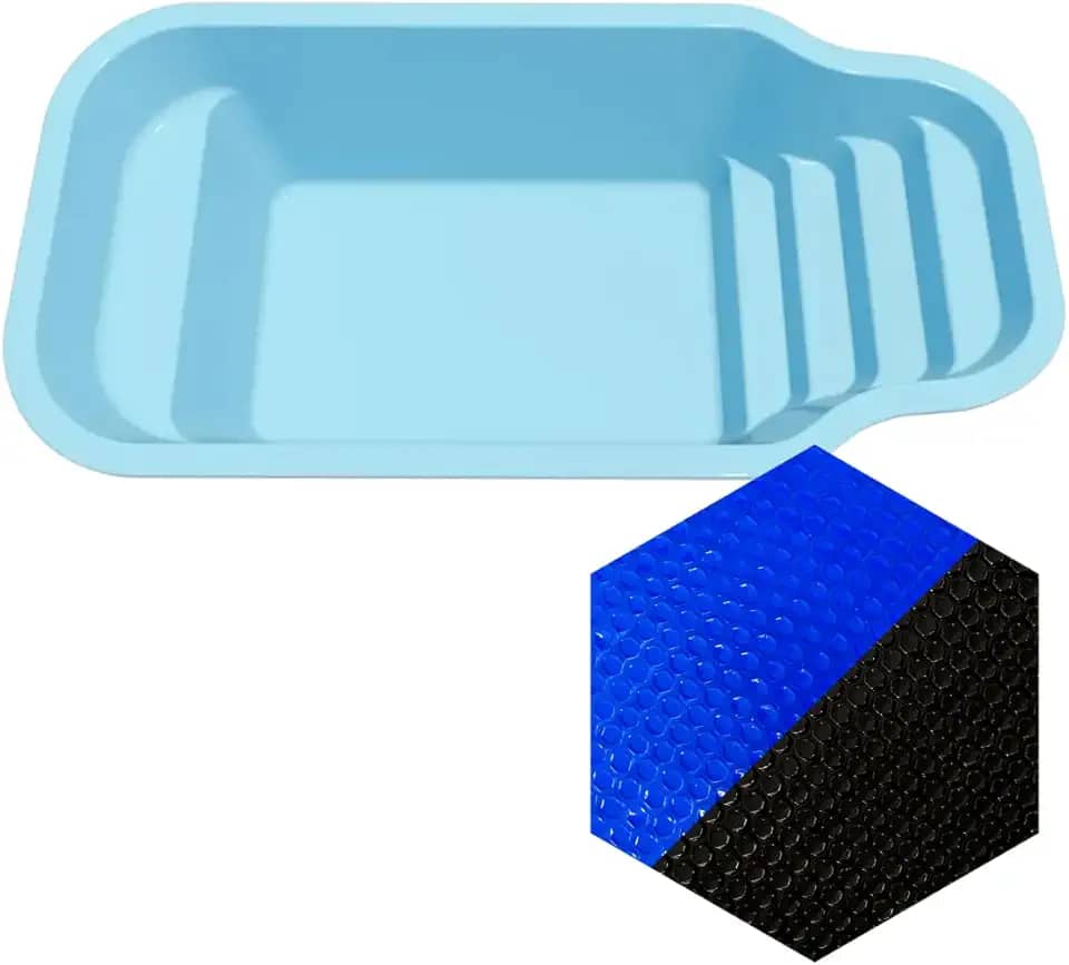 Capa Térmica Para Piscina 5 x 2,5m Farol da Barra Splash Igui 300 Micras Preta E Azul